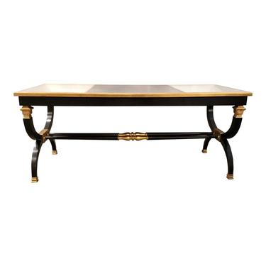 Transitional Lillian August for Hickory White Black and Gold Ziecel Writing Desk