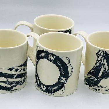 Vintage set of (4) Ralph Lauren &amp;quot;Maritime Coffee Mugs 