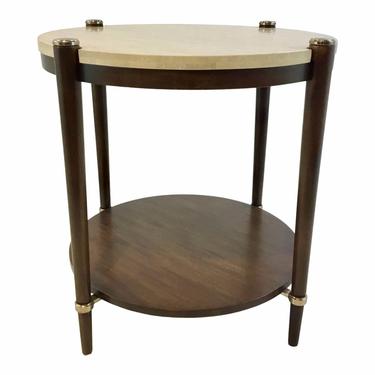 Drexel Heritage Transitional Travertine 2-Tier Cole Accent Table