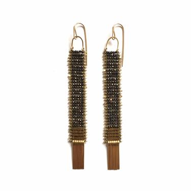 Brown Spinel and Hematite Duster Earrings