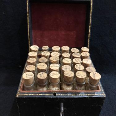 Homeopathic Case with Original Contents In Vials Marked Box has Key Circa1860s