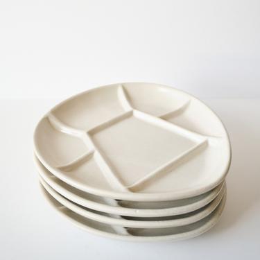 White Vintage Ceramic Fondue Plates / Jewelry Dish / Catch All Dish 