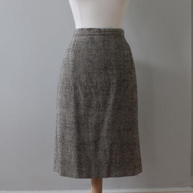 Vintage Georgio Armani Black & White Tweed Pencil Skirt Women's Size M 