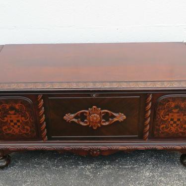 Carved Inlay Cedar Chest Blanket Trunk Window Bench by Lane Aroma 3445