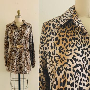 vintage 90's animal print mini dress // cheetah print tunic 