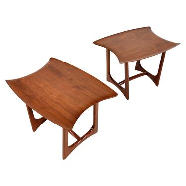 Pair of Adrian Pearsall Walnut Stingray Tables for Craft Associates, 1950s 