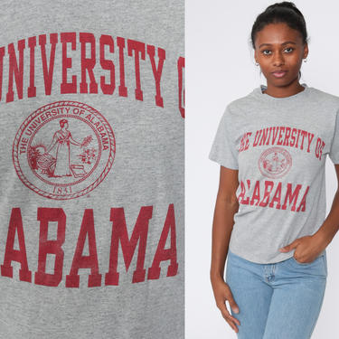 University Of Alabama Shirt 90s Tshirt College T Shirt Vintage Graphic Tee 1990s Retro Grey Extra Small xs s 