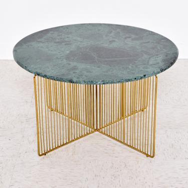 Green Onyx and Brass Coffee Table