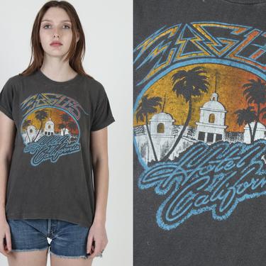 1978s The Eagle Band T Shirt / Steve Miller Concert Tee / 70s Black Cotton Music Shirt / Hotel California Rock Tour Shirt 
