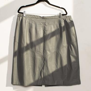 Grey Leather Skirt
