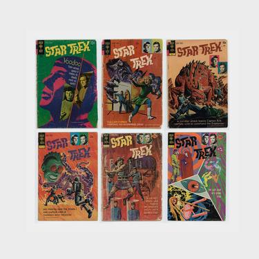 star trek comic lot, six star trek comics, star trek comics, original star trek comics, trekkie comics, vintage star trek comics, star trek 
