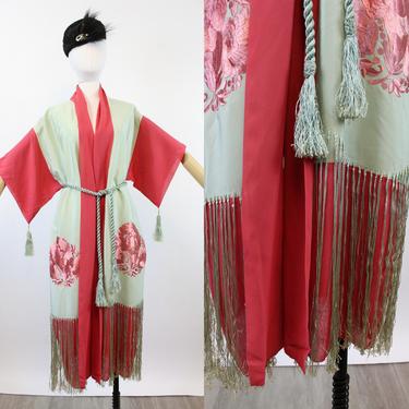 1920s silk embroidered FRINGE kimono | new winter 