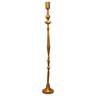 Giacometti Style Pomme De Pin Gilt Bronze Sculptural Floor Lamp by ErinLaneEstate