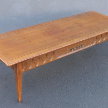 Vintage Danish Mid Century Modern Style Long One Drawer Coffee Table 