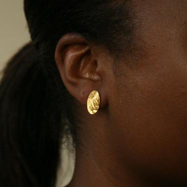 Reticulated Vermeil Oval Post Earring 
