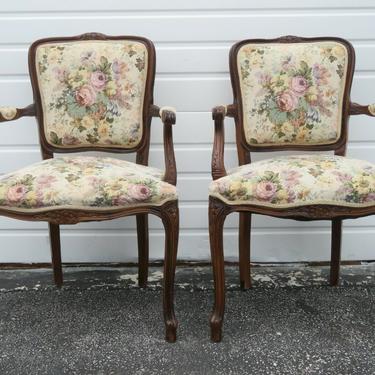 French Pair of Side Living Bed Room Den Fireplace Chairs 2243