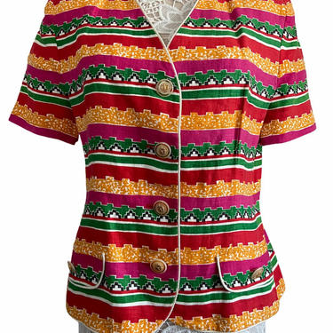 Vintage Linen Colorful Jacket 