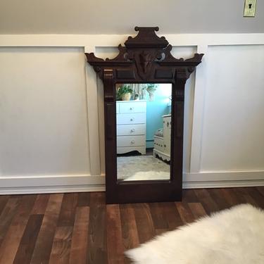 East Lake Mirror || Victorian | East Lake | Aesthetic Movement| Entryway | Carved Wall Mirror | Antique Wood Oak Large Folk Art | Gothic 