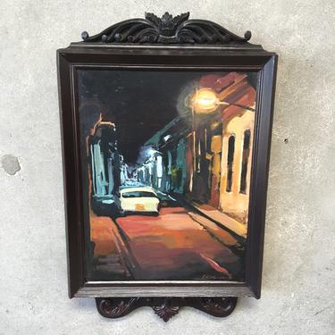 Cuban Street Scene Oil Painting by F. Rodriguez