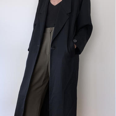 vintage black wool minimalist overcoat 