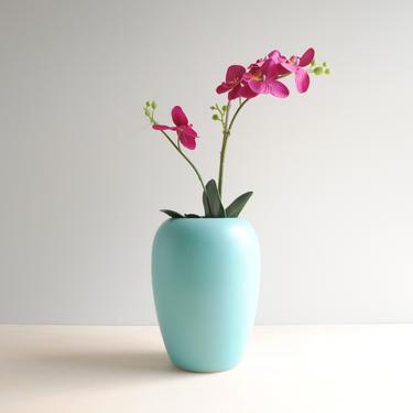 Vintage Turquoise Ceramic Vase by Scheurich West Germany, Flower Vase, Blue Vase, Mid Century Vase 
