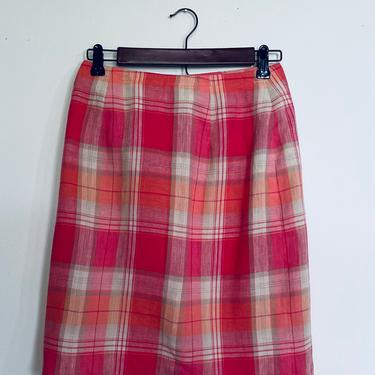 Vintage JONES NEW YORK Plaid Wrap Skirt 