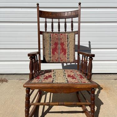 Antique Rocking Chair Rocker Armchair Spindle Traditional Shabby Chic Country Glider Wood Nursery Room Furniture Victorian Shabby Chic 