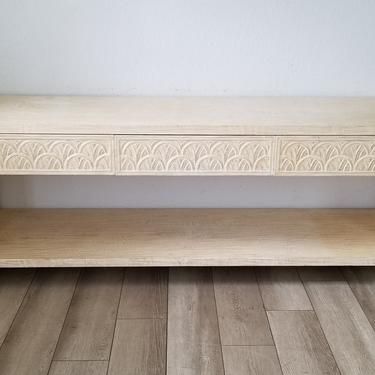 Stunning Overscale Carved Wood Console Table by Kreiss Collection . 