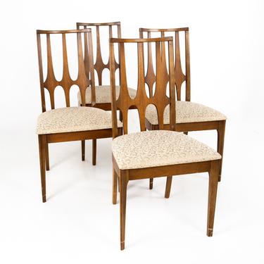 Broyhill Brasilia Brutalist Mid Century Walnut Dining Chairs - Set of 4 - mcm 