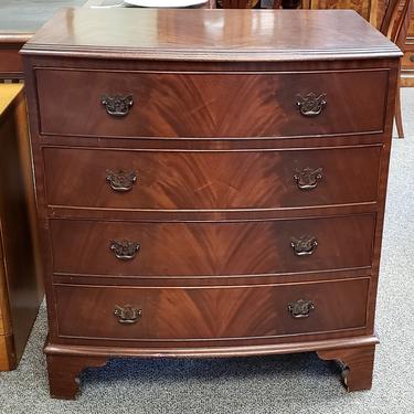Item #R117 Traditional Bow Front Mahogany Chest of Drawers c.1940s