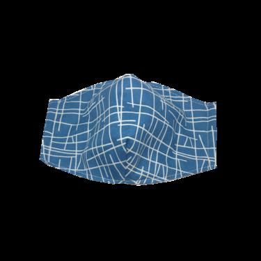 adult fitted masks - lines - blue
