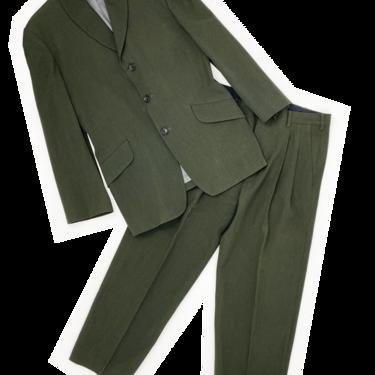 Yohji Yamamoto 80s olive green pant suit