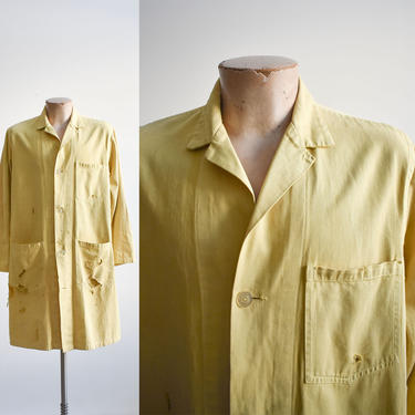 1940s Trashed Yellow Lab Coat 