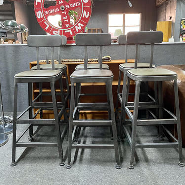 Set of 6 Contemporary Industrial Barstools