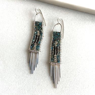 Silver, Kyanite and Spinel Tapestry Earrings