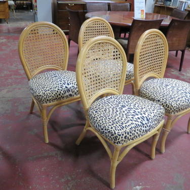 SALE! Vintage MCM set of 4 rattan dining chairs