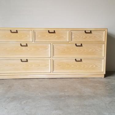 Drexel Heritage Cerused Oak Veneer Seven Drawers Dresser 