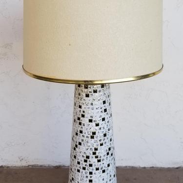 Mid - Century 1960's Mosaic Tile Table Lamp 