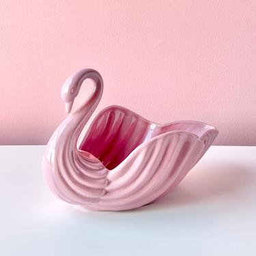 Pink Swan Catchall or Vase 