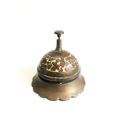 Vintage Enameled Brass Hotel Bell 