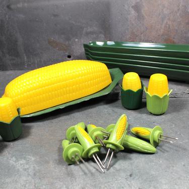 Corn on the Cob Serving Set - Vintage, Mid-Century Corn on the Cob Set for 4 by Royal Products, Circa 1960s/1970s  | FREE SHIPPING 