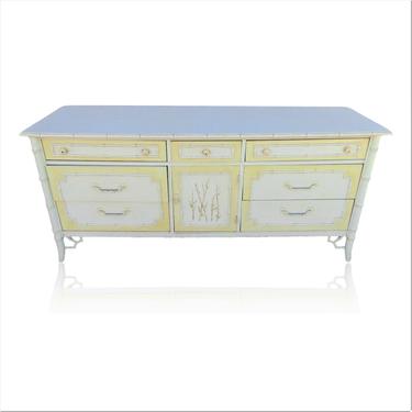 Chinoiserie Faux Bamboo Fretwork Dresser Credenza with Door 
