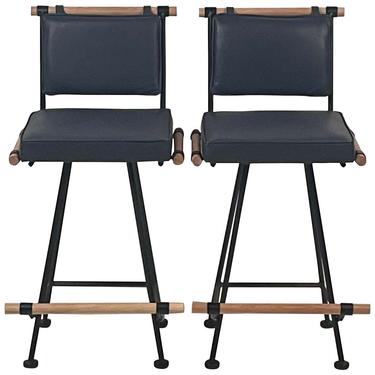 Pair of 'Los Feliz' Swiveling Counter Stools by Design Frères