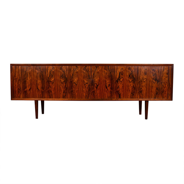 Luxurious 90&#8243; Danish Modern Rosewood Tambour Door Sideboard | Room Divider