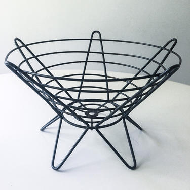 Scarce Fred Press for Rubel Wire Basket bowl Catchall Mategot Eames French Nelson Vintage Mid Century Raymor Ravenware 1950s Fruit Galef 