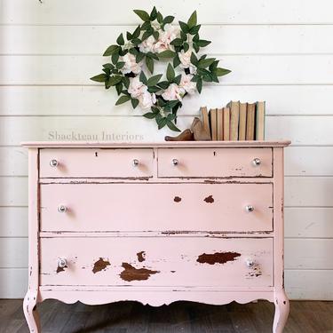 Vintage Blush Pink Dresser