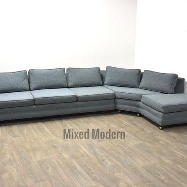 Mid Century Blue Sectional Sofa 