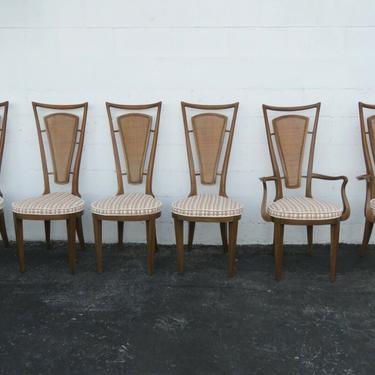 Mid Century Modern Caned Set of Six Dining Chairs 2564
