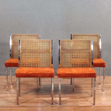 Howell Orange and Chrome Faux Cane-Back Side Chair – ONLINE ONLY