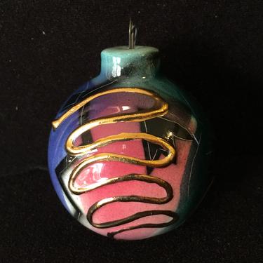Hand Painted Ceramic Christmas Tree Ornament in Box 